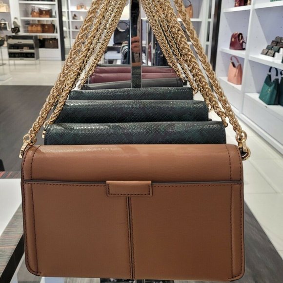 Michael Kors Sonia Medium Chain strap Shoulder Bag Crossbody Lugagge Leather - Picture 2 of 9